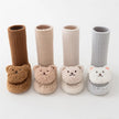 Baby Socks For Girls Boys Shoes Velvet Winter Thicken Warm Cartoon Bear Newborn Floor Sock Non Slip Soft Toddler First Walker
