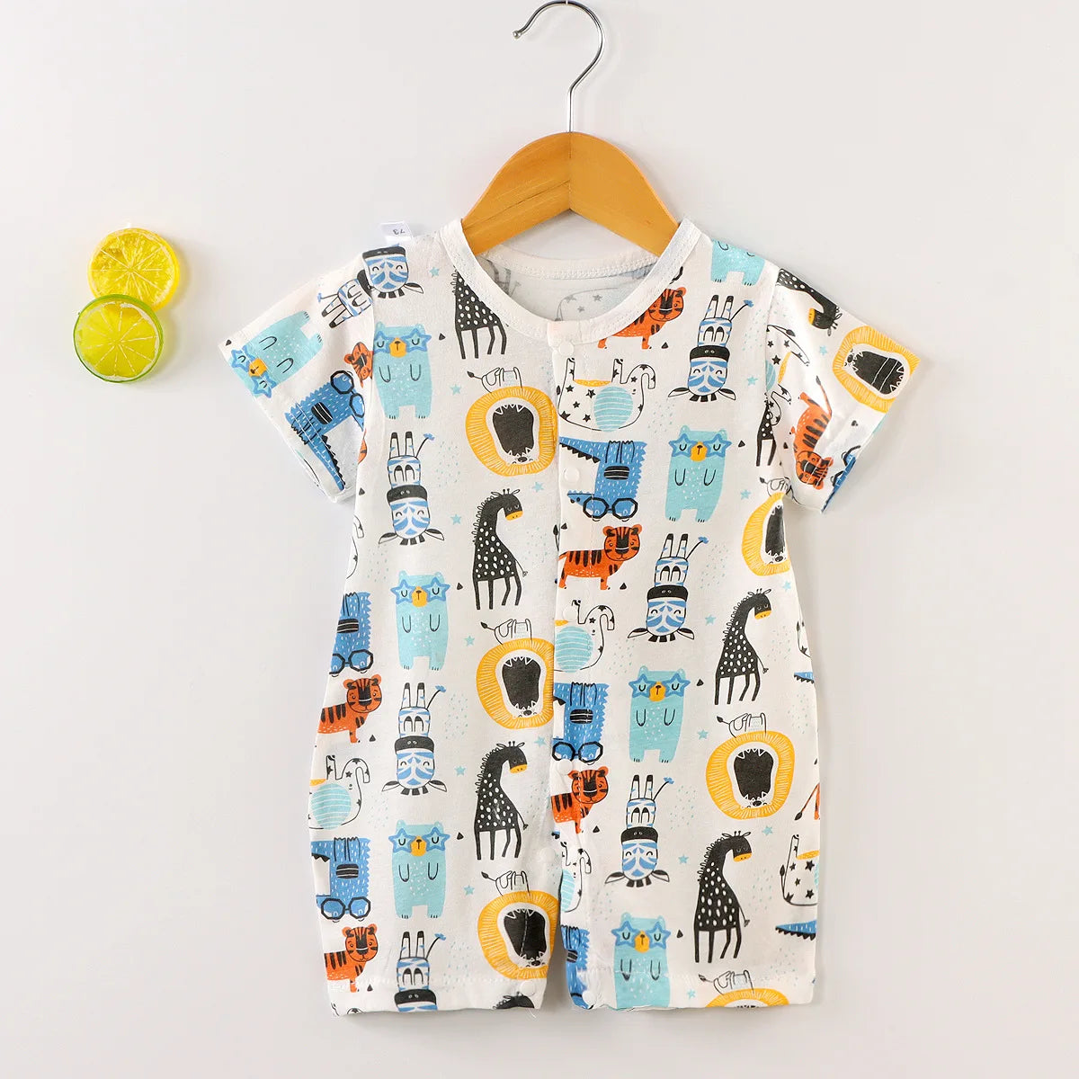 New Baby Onesies Climbing Clothes Pure Cotton Summer Newborn Boys Girls Rompers Short-Sleeved Thin Harness Infant Clothes