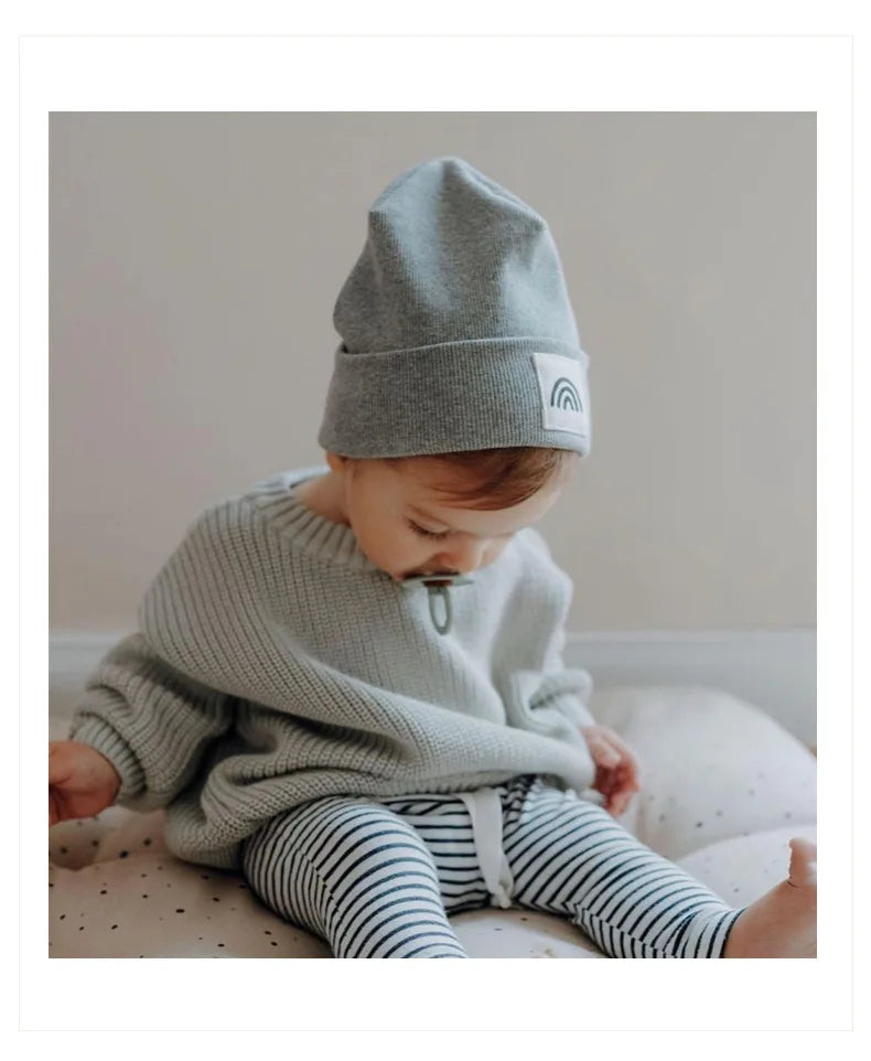 0-6T Newborn Baby Sweater Kid Boy Girl Winter Clothes Warm Thick Knit Pullover Top Infant Long Sleeve Basic Knitwear Outfit