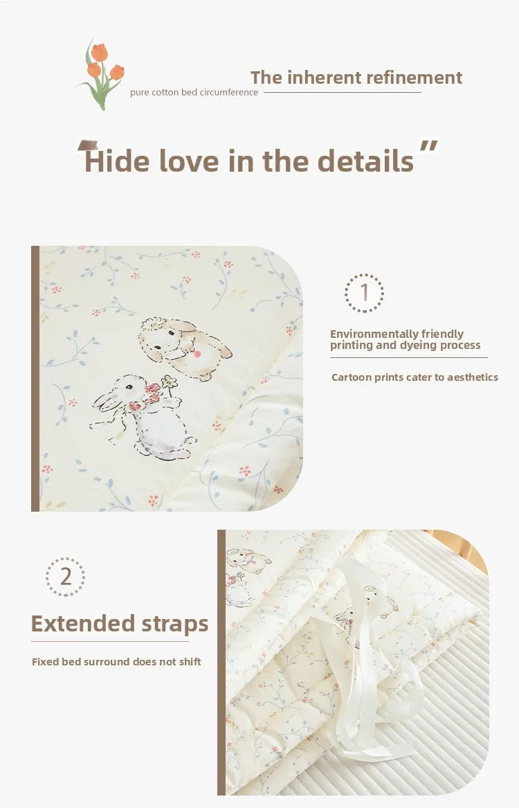 2026 Baby Crib Fence Soft Cotton Bag Anti-collision Strip Children's One-piece Bed Fence Spliced Bed Protection Cloth Baby Fence