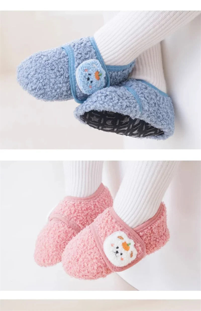 0-5Y Baby Non Slip Floor Socks Soft Sole Anti Skid Walking Socks Fleece Lined Toddler Socks Winter Indoor Shoes Infants Kids‌