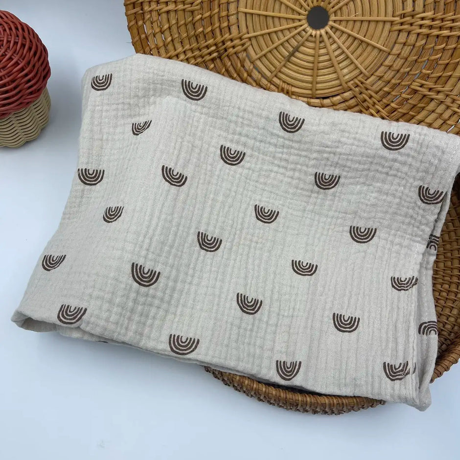 Cotton Swaddle Blanket Baby Blanket Floral Print Muslin Diaper Swaddle New Born Crinkle Fabric Baby Born Stroller Cover