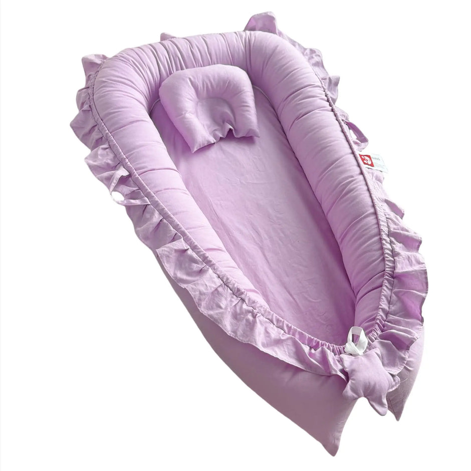 Solid Color Ruffles Baby Cribs Soft Cotton Comfortable Baby Crib Newborn Infant High Quality Baby Cribs Sleeping Care Tools New