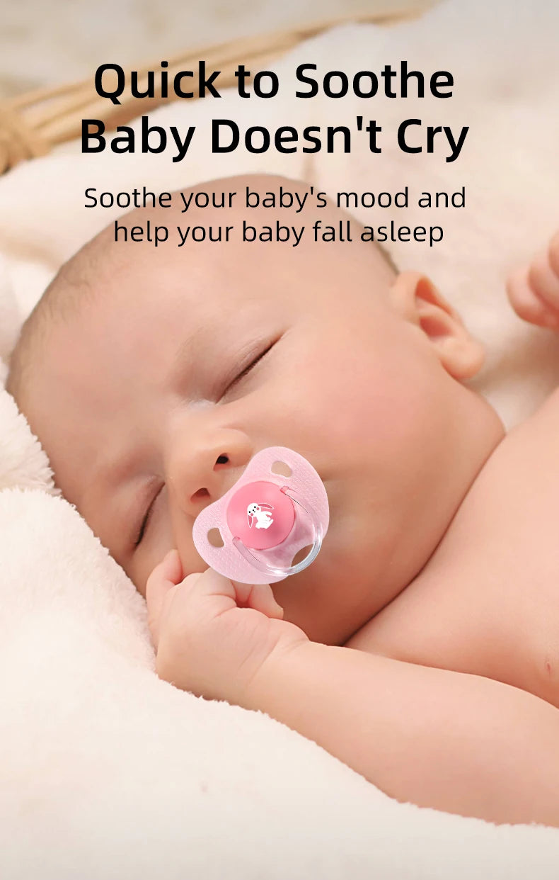 Cartoon Pattern Thumb Shape Toddlers Soothe Kids Newborn Baby Silicone Teething Pacifier