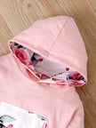 0-18 Months Toddler Baby Girl 3PCS Hooded Clothes Set Flowers Print Long Sleeve Top+Pant+Bowknot Headband Fashion Autumn Outfit