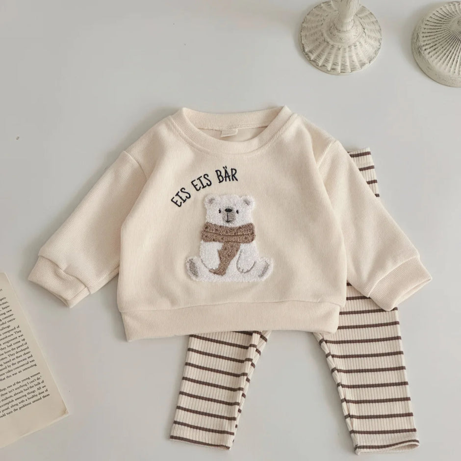 Newborn Girl Clothes Baby Sets Spring Autumn 2Pcs Children Clothing Kids Toddler Outfit Cartoon Bear Sweatshirt Long Pants