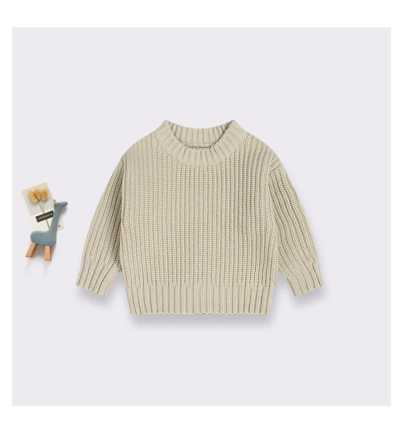 0-6T Newborn Baby Sweater Kid Boy Girl Winter Clothes Warm Thick Knit Pullover Top Infant Long Sleeve Basic Knitwear Outfit