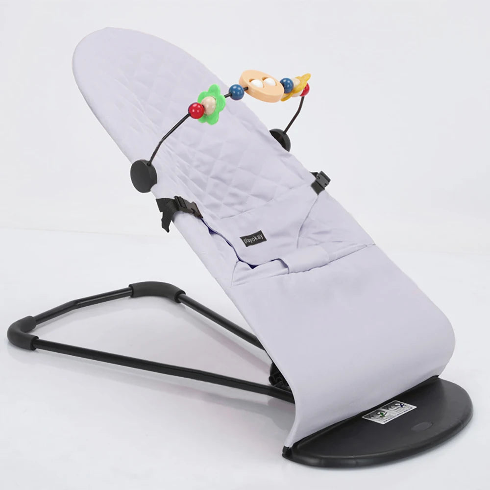 Baby Rocking Chair with Toys Foldable Swing Chair for Babies & Toddlers Three-speed Height Adjustment Baby Comfort Chair
