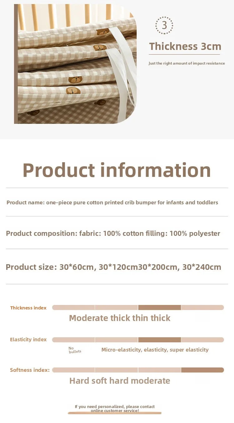 2026 Baby Crib Fence Soft Cotton Bag Anti-collision Strip Children's One-piece Bed Fence Spliced Bed Protection Cloth Baby Fence