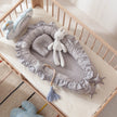 Solid Color Ruffles Baby Cribs Soft Cotton Comfortable Baby Crib Newborn Infant High Quality Baby Cribs Sleeping Care Tools New