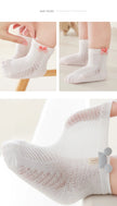 4Pairs/Lot Summer Baby Mesh Thin Socks Cartoon Soft Cotton Newborn Sock Princess Infant Toddler Girls Cute Breathable Socks