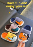 Winter children's cotton slippers for boys and girls, anti slip and warm bags, and parent-child fuzzy and plush home baby cotton