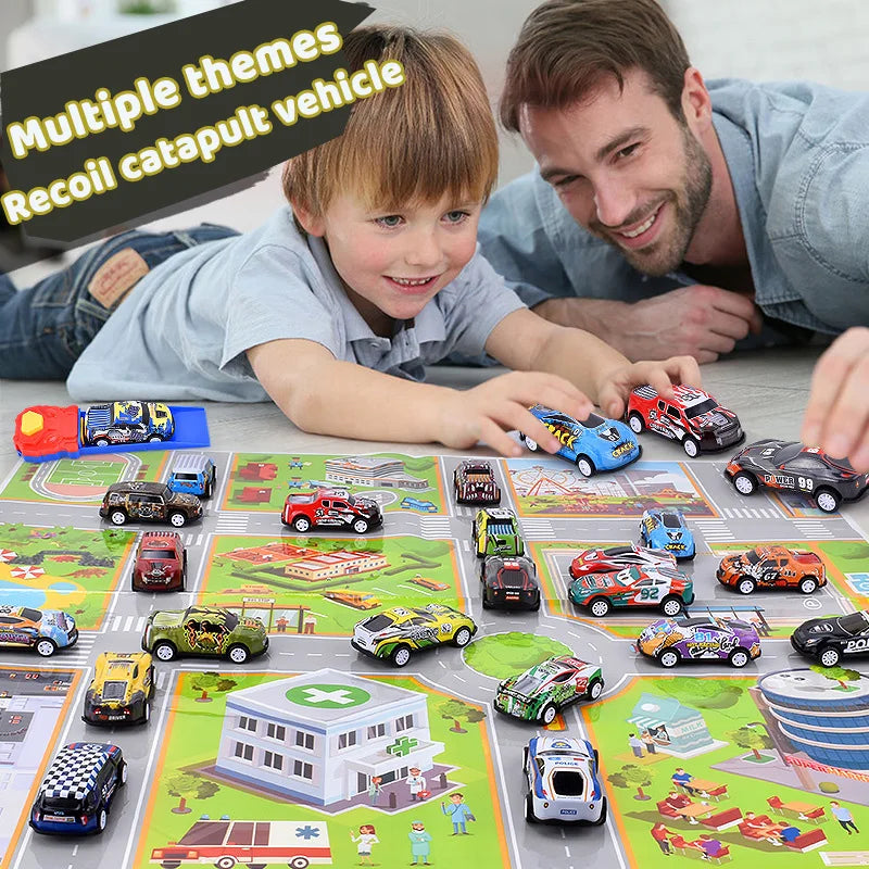 60/120Pcs Alloy Racing Cars Rebound Car Multiple Alloy Car Ornament Collectibles Children'S Toys Birthday Gift 2023 New