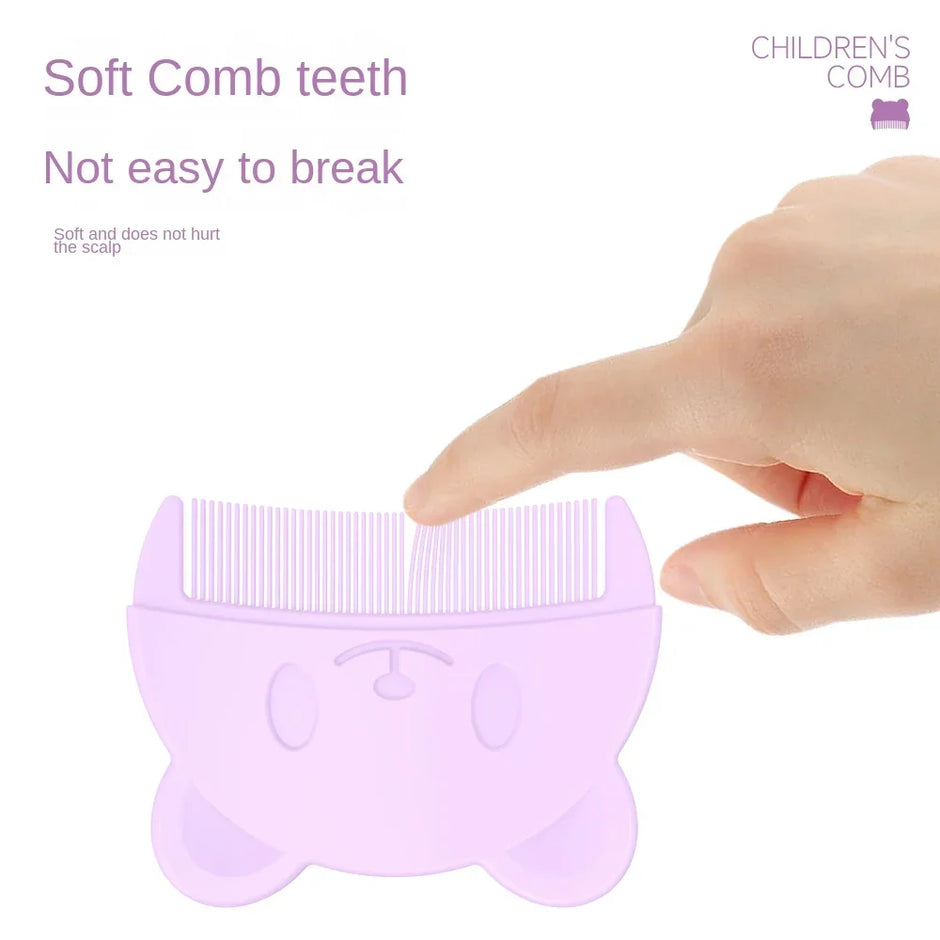2pcs Set Infant Silicon Head Massager Fetal Head Fat Comb Toddler Bathing Soft Comb Newborn Hair Cleaning Baby Care Accessories