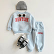 2Pcs Baby Clothing Set Boys Girls NewYork Print Sports Top Pants Suit Sweatshirt Winter Toddler Outfit Thick Newborn Clothes