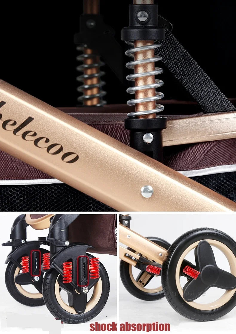 Baby Stroller 3 in 1 With Car Seat,High Landscape  Stroller Luxury Infant Stroller Set Newborn Baby Car Seat Trolley Pushchair