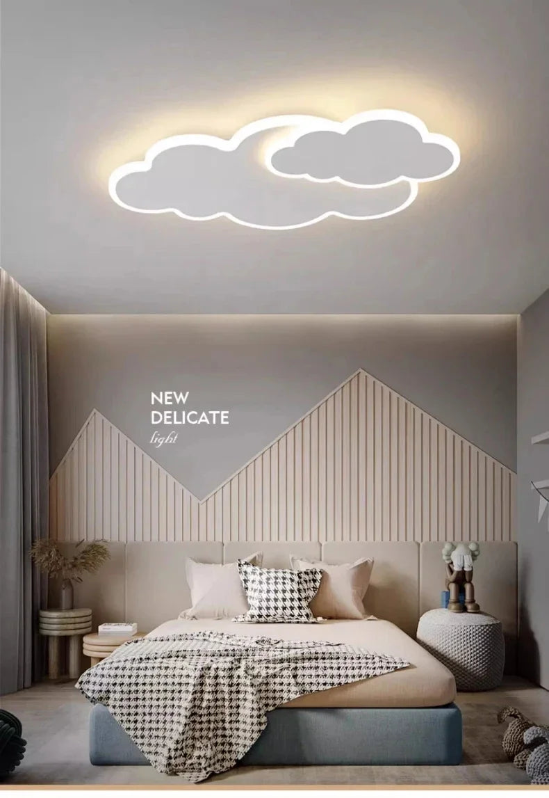 AuroraRealm Children's Bedroom LED Ceiling Lamp Creative White Cloud Boy Girl Study Fixture Lustre Home Decor Living Room Lights
