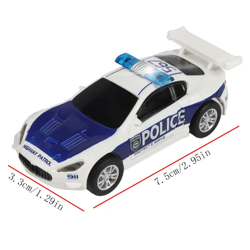 سيارة سباق تناظرية من طراز Carrera Go Scalextric بمقياس 1/64 (1:64) - سيارة سباق كهربائية عالية السرعة - لعبة سيارات سباق الشرطة