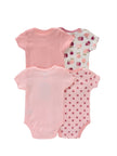 4PCS Newborn Infant Romper Short Sleeve Round Neck Cartoon Animal Flowers Print Bodysuit Onesies For Baby Boys And Girls Clothes