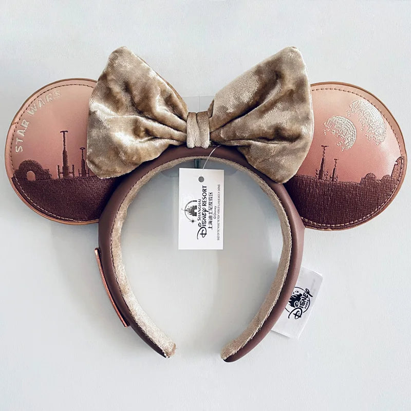 Disney Princess Headband Mickey Ear Rapunzel Snow White Sequin Bow Hair Hoop Gift Girl Accessories Halloween Gift Christmas Jack