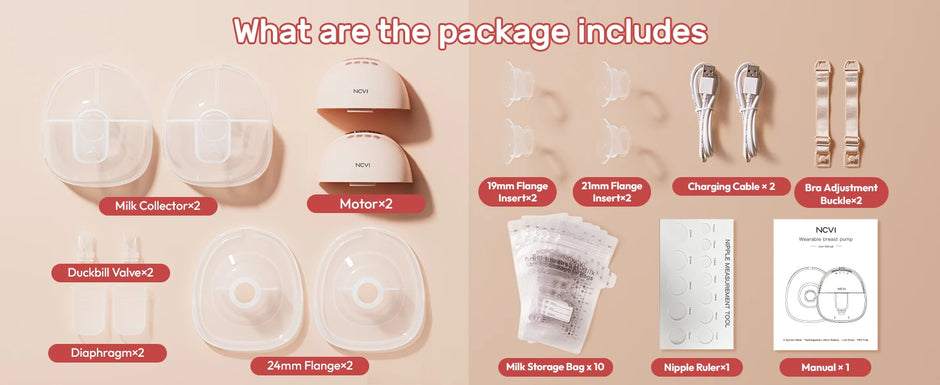 NCVI Electric Breast Pump,Wearable for Breastfeeding,Hands-Free, 4 Modes 9 Levels, 3 Flange Sizes(19/21/24mm), Smart Display
