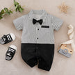0-18 Baby Bodysuit Gentleman Style Handsome Formal Cotton Comfortable Soft Boys And Girls Summer Short Sleeved Newborn Clothes