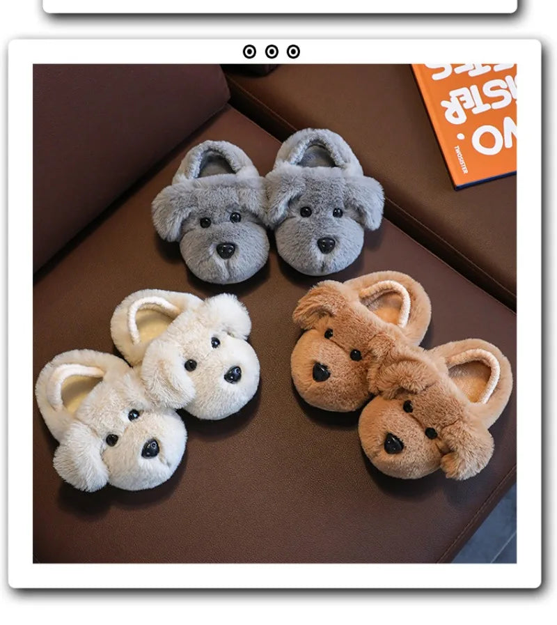 Children's Cotton Slippers for Boys Aged 1-5 Years Old Cute Cartoon Girls' Slippers Infants and Young Children Autumn and Winter