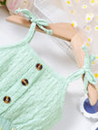 Baby girl Bodysuit Butterfly knot suspender small daisy chiffon fashionable Bodysuit for 3-24 Months cute Baby girl Clothing