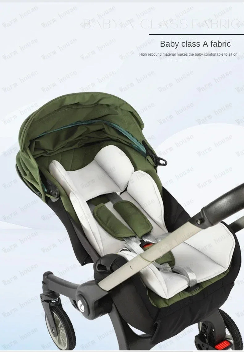 2025 New Baby Stroller 4in1 Multifunctional Newborn Baby Stroller 3in1 Foldable Basket Type Seat Lightweight Travel Pram