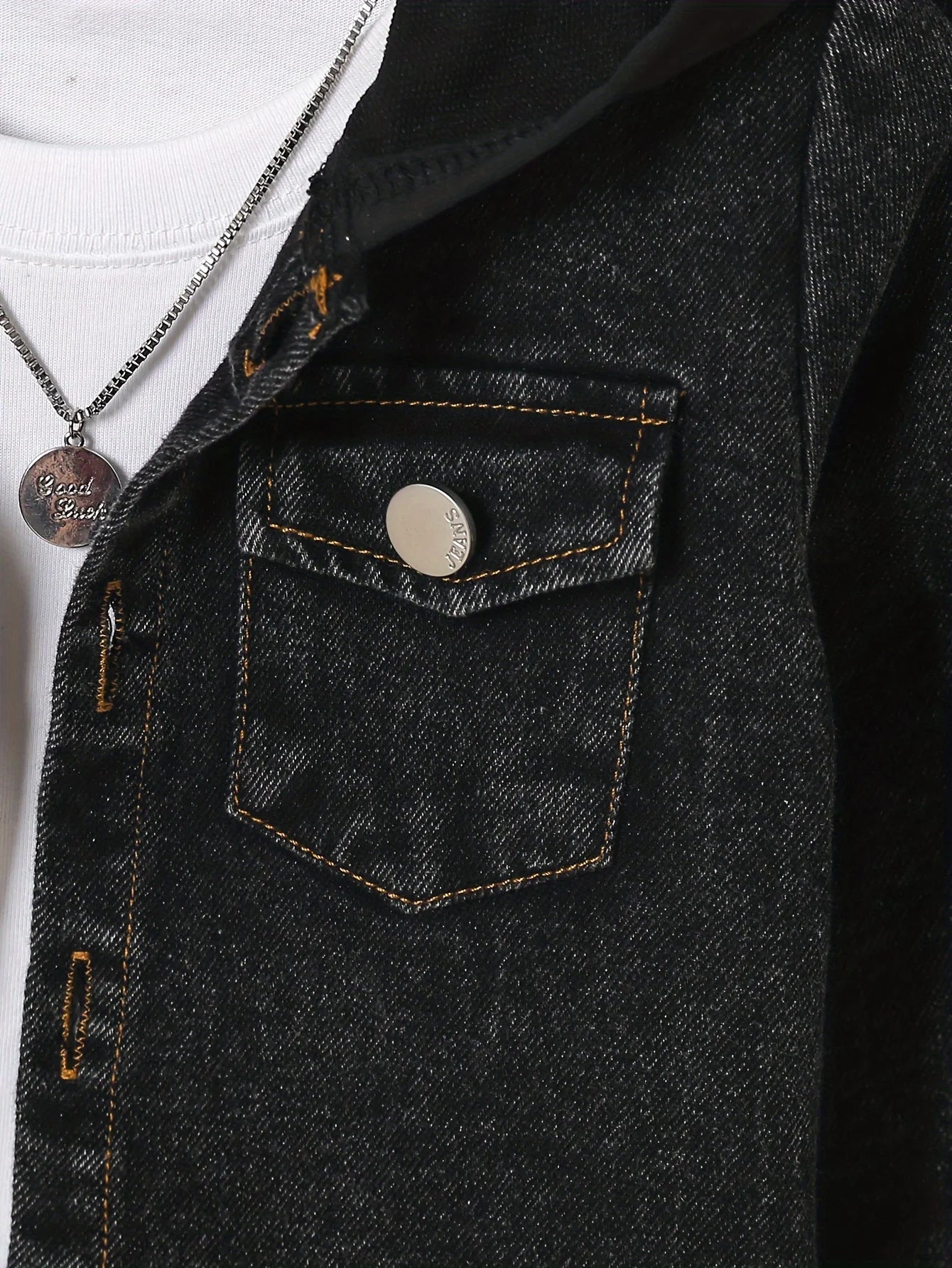 2-Piece Fall/Winter Baby Boy Trend Fashion Vintage Denim Jacket + Casual Sports Sweatpants 2 Casual Outing Suit