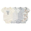 Kiddiezoom 4Pieces Summer Short Sleeve Cartoon Baby Boy Girl Bodysuit 100% Cotton Newborn Boy Girl Clothes