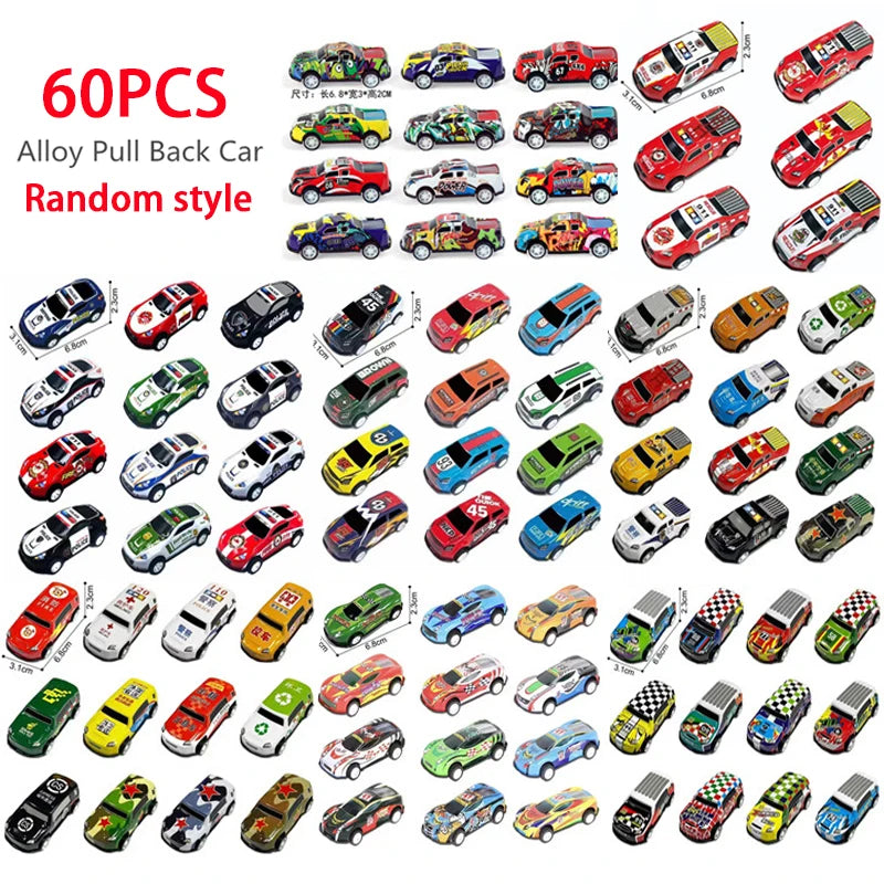 60/120Pcs Alloy Racing Cars Rebound Car Multiple Alloy Car Ornament Collectibles Children'S Toys Birthday Gift 2023 New