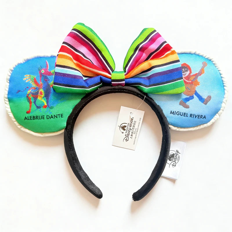 Disney Princess Headband Mickey Ear Rapunzel Snow White Sequin Bow Hair Hoop Gift Girl Accessories Halloween Gift Christmas Jack