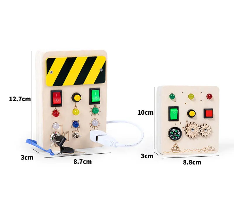 Montessori Busy Board Children Toys Led Light Switch Simulate Car Steering Wheel Travel Activities Sensory Game Educational Toys