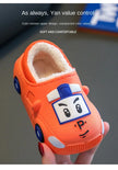 Cartoon Car Slippers Children Winter Warmer Plush Slides Babi Lovely Indoor Slippers Shoes Kids