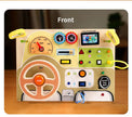 Montessori Busy Board Children Toys Led Light Switch Simulate Car Steering Wheel Travel Activities Sensory Game Educational Toys
