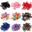 50pcs 3cm Candy Color Nylon Elastic Hair Bands Rubber Bands Scrunchies Hair Ropes Ponytail Holder Hair Accessories Set Black Red