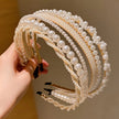 5 Pieces of Girls' Princess Hair Accessories, Children's Imitation Pearl Hairbands, Birthday Hairpins, Baby Flower Girl Headbands