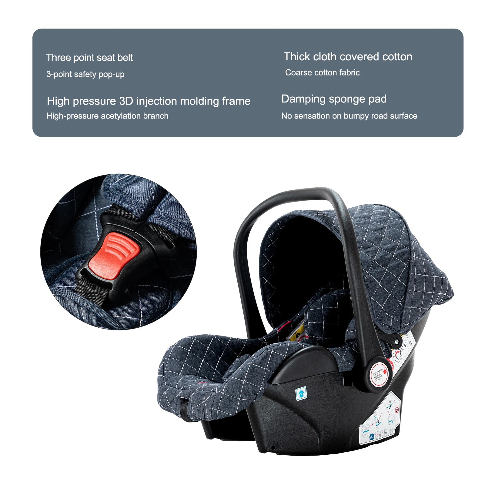 Baby Stroller 3‑in‑1 Travel System Pushchair Lightweight Pram from Birth All‑Terrain Baby Buggy Compact Fold Stroller Summer