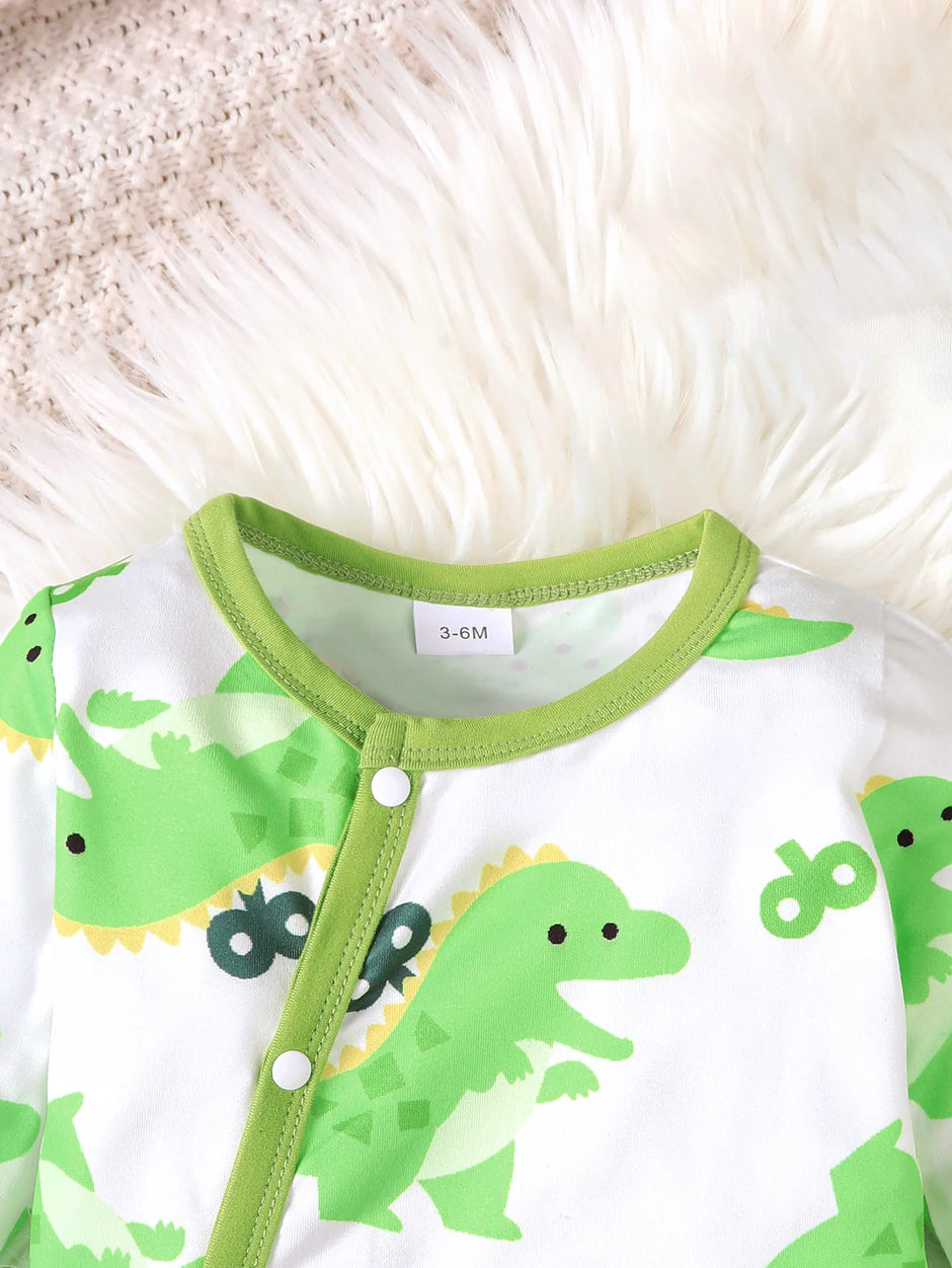 Winter Newborn Infant Baby Boys Romper Bear Print Long Sleeve Button Up Front Rompers Kids Onepiece Soft Fashion Baby  Clothing