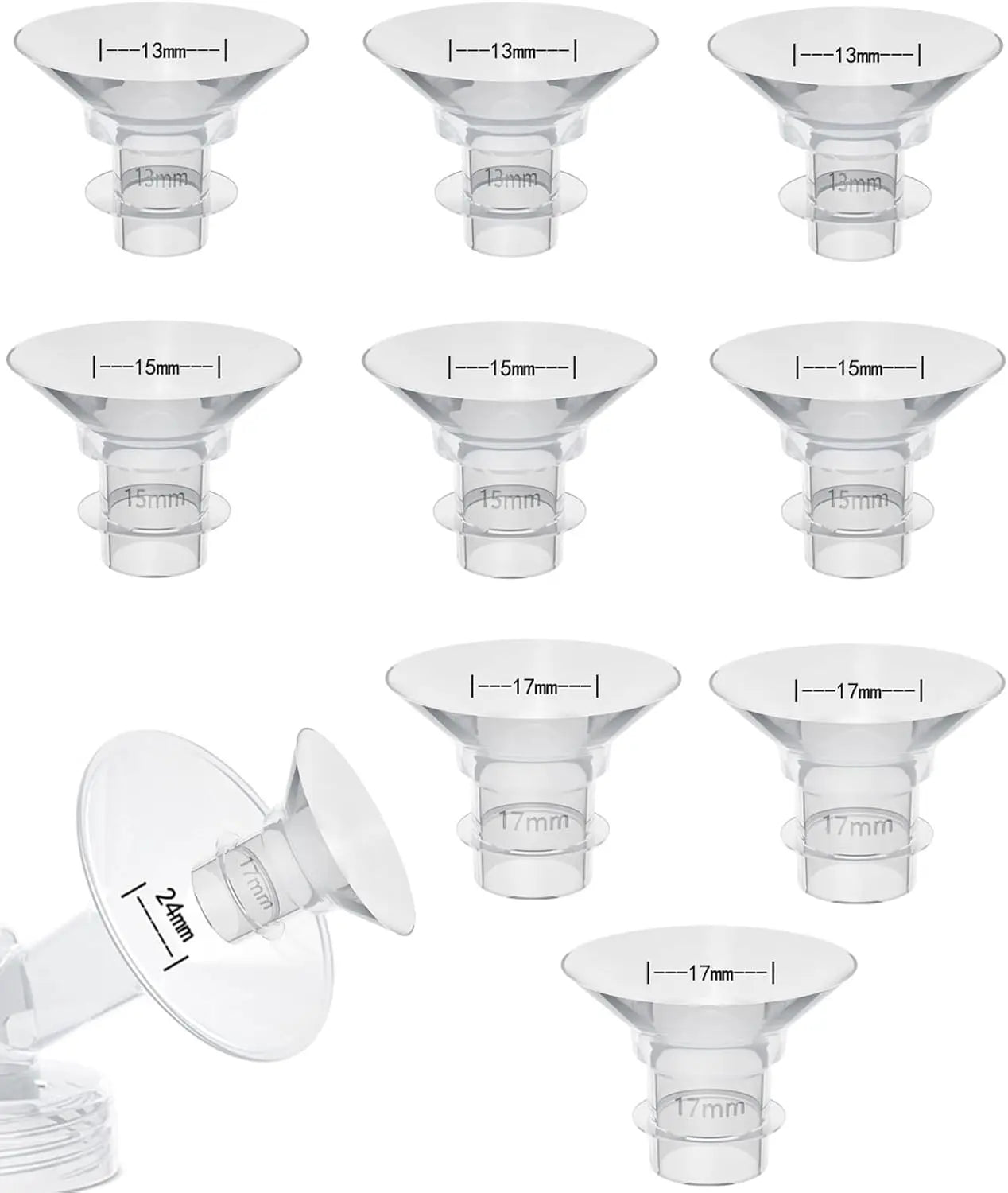 Breast Pump Accessories Flange Inserts 13/15/17/18/19/20/21mm Caliber Size Adaptor Converter Small Nipple Horn Adapter