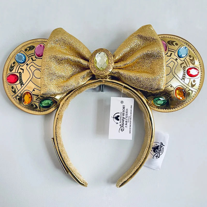 Disney Princess Headband Mickey Ear Rapunzel Snow White Sequin Bow Hair Hoop Gift Girl Accessories Halloween Gift Christmas Jack