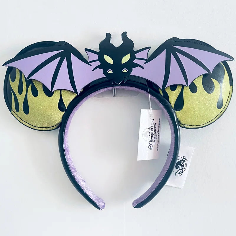 Disney Princess Headband Mickey Ear Rapunzel Snow White Sequin Bow Hair Hoop Gift Girl Accessories Halloween Gift Christmas Jack