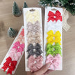10Pcs/Set Solid Color Kids Bows Hair Clips for Baby Girls Handmade Ribbon Bowknot Hairpin Barrettes New Year Hair Accessories