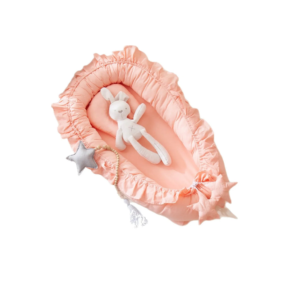 Solid Color Ruffles Baby Cribs Soft Cotton Comfortable Baby Crib Newborn Infant High Quality Baby Cribs Sleeping Care Tools New