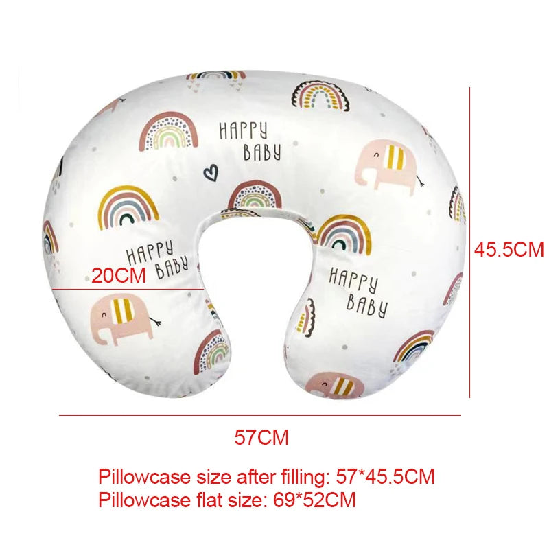 Baby Nursing Pillow Cover Cartoon Breastfeeding Pillow Slipcover Ultra Soft Snug Fits On Newborn Nursing Pillow