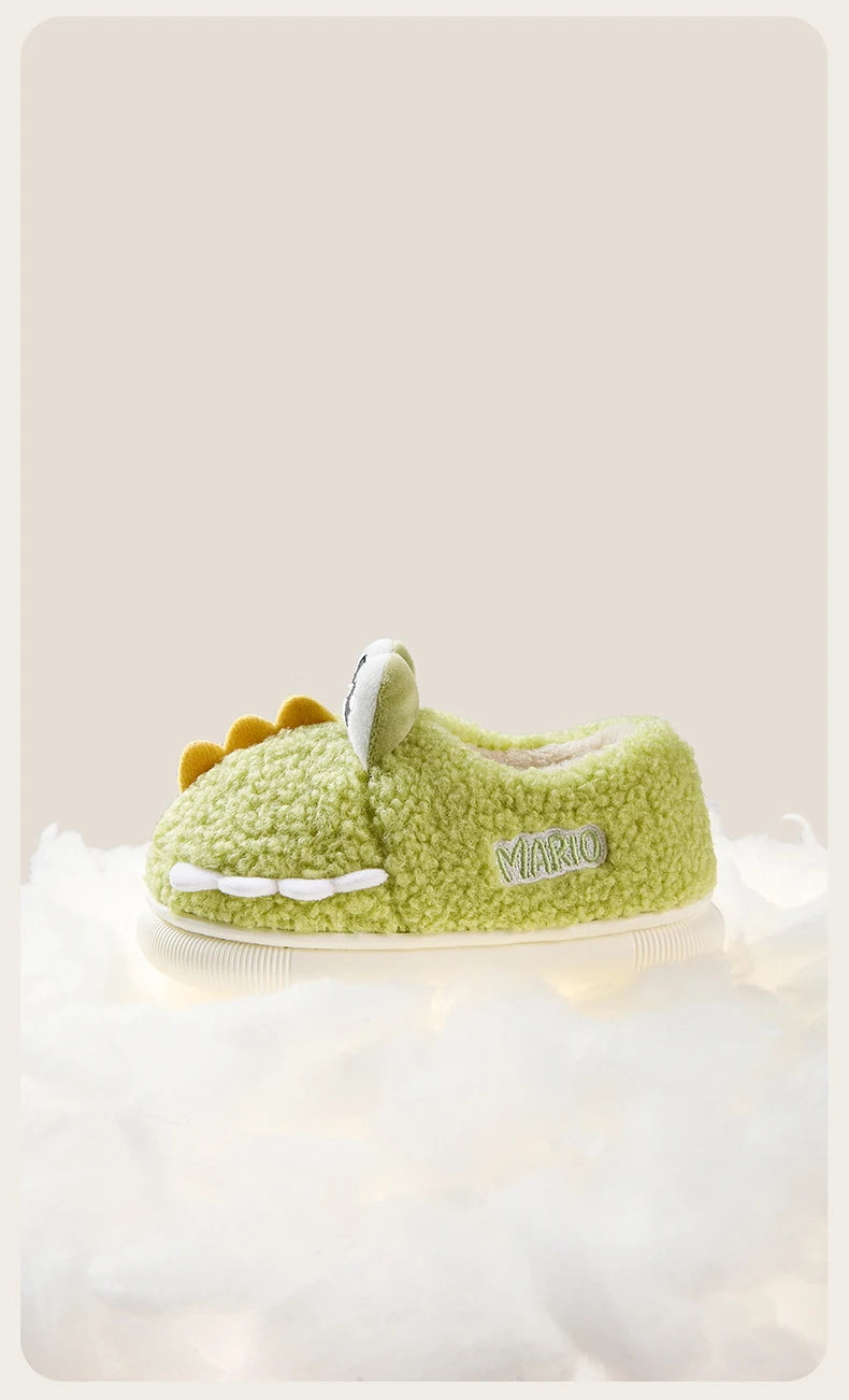 Cheerful Mario Children's winter cotton slippers Cartoon animals indoor soft and comfortable cotton shoes