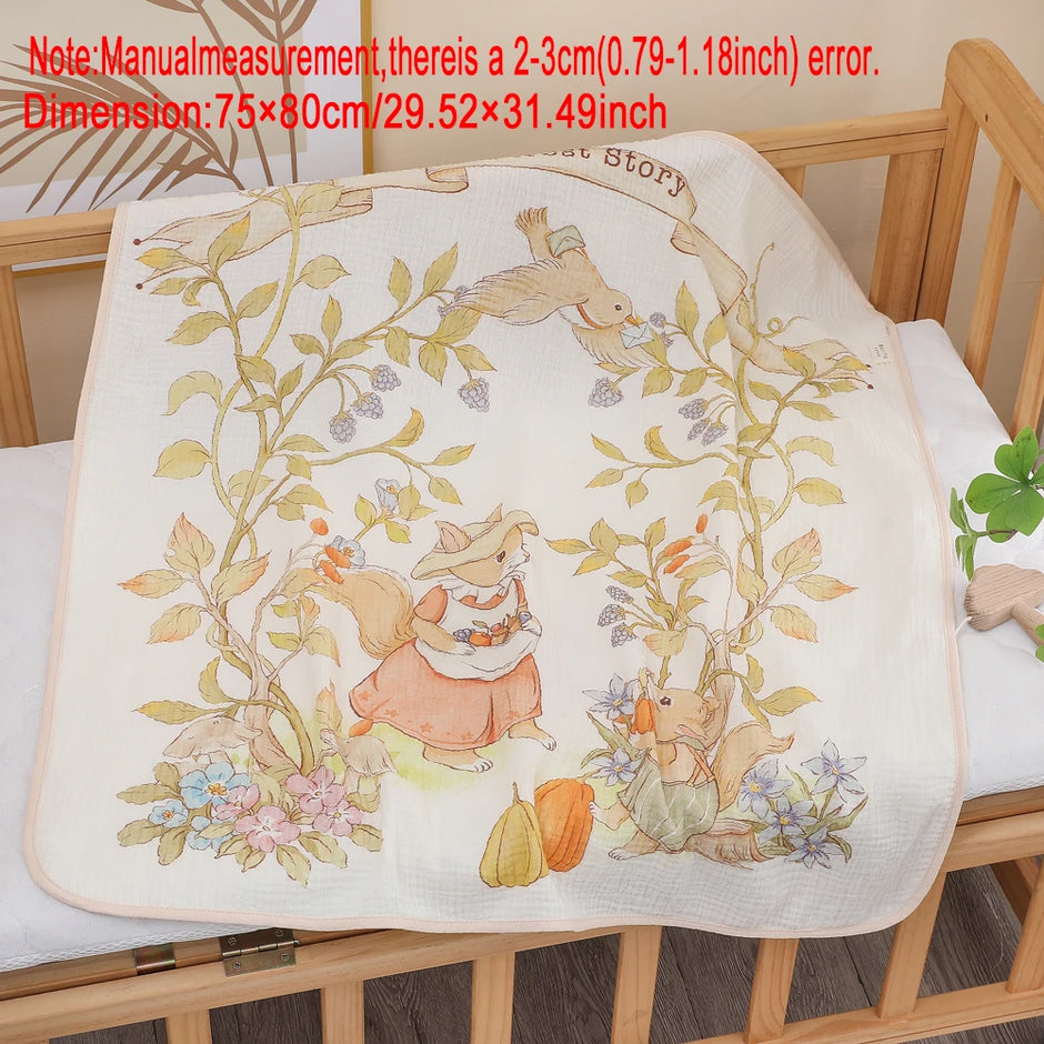 Newborn baby bath towel pure cotton gauze bath towel Class A soft children's blanket absorbent newborn baby blanket