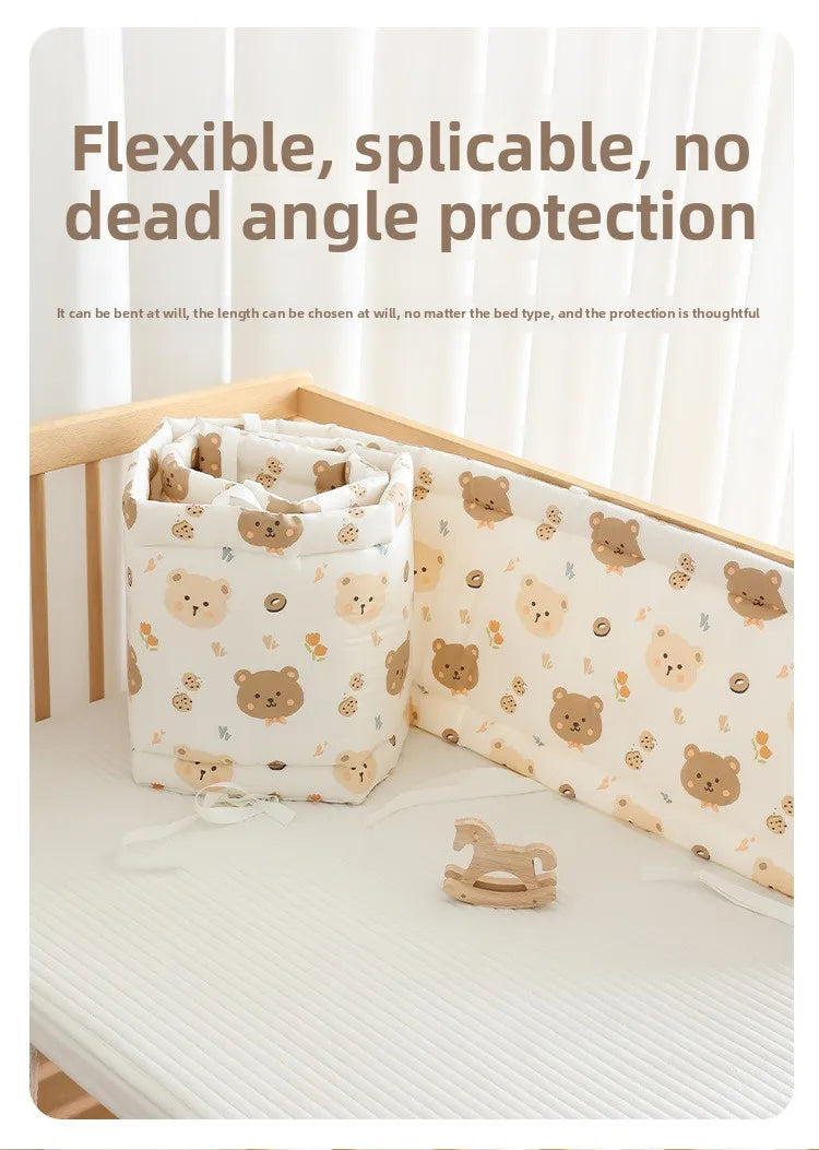 2026 Baby Crib Fence Soft Cotton Bag Anti-collision Strip Children's One-piece Bed Fence Spliced Bed Protection Cloth Baby Fence
