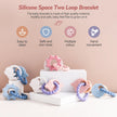 1pc Silicone Teether,Food Grade Baby 0-12 Toys,ToddlersTeething Ring Sensory Toys,Silicone Planet Teether Bracelet Accessories